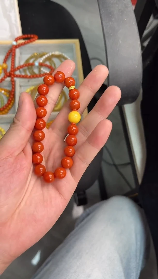 未镶嵌手串南红玛瑙南红单圈蜜蜡手串QF-A440（多样性发一）