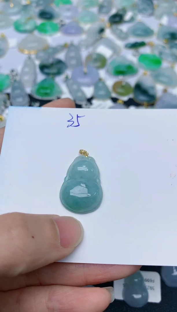 【闪购商品】翡翠颈饰18K金镶嵌天然翡翠A货    35