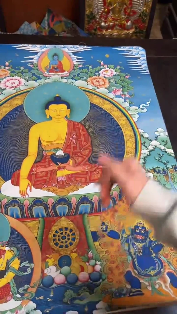 装裱画精品手绘唐卡链接--A110