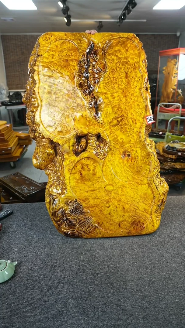 【闪购商品】黄金樟实木茶盘尺寸92-57-5.5