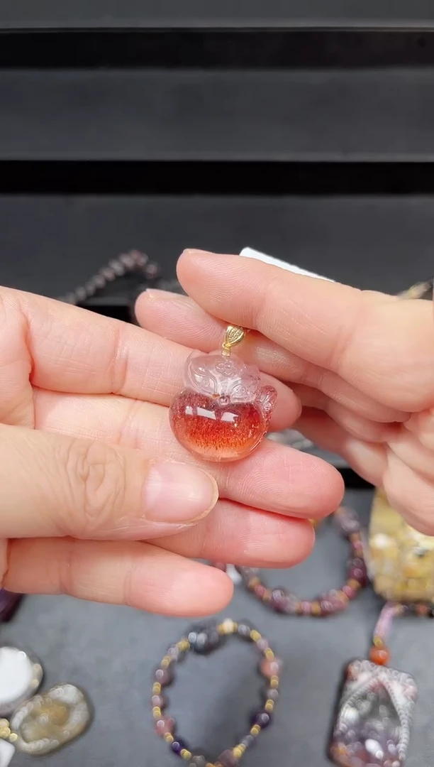 18K金镶嵌颈饰水晶 【百晶灵儿】定制款