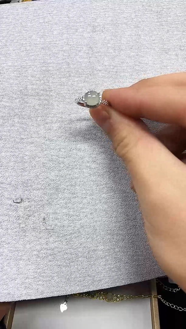 银S925镶嵌戒指翡翠翡翠戒指925银镶