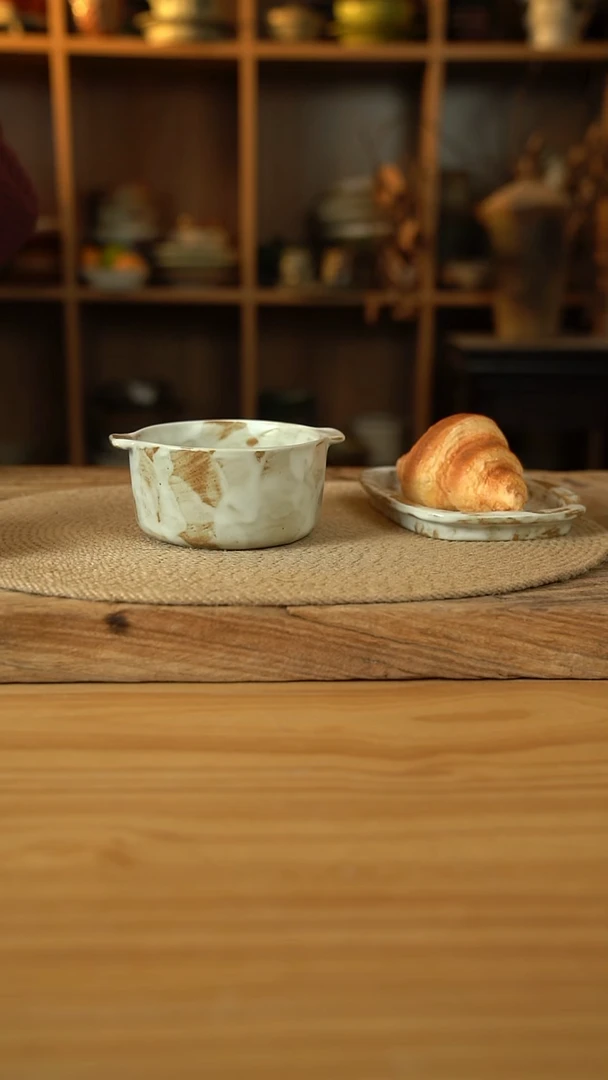 粉影系列的双耳早餐碗1个