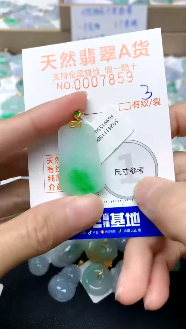 【闪购商品】翡翠颈饰18K金镶嵌3天然A货翡翠