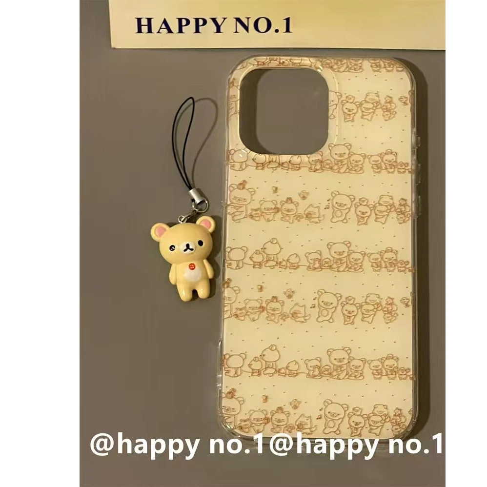 诚星泽线条跳舞轻松熊适用苹果16pro手机壳华为vivo小米荣耀oppo