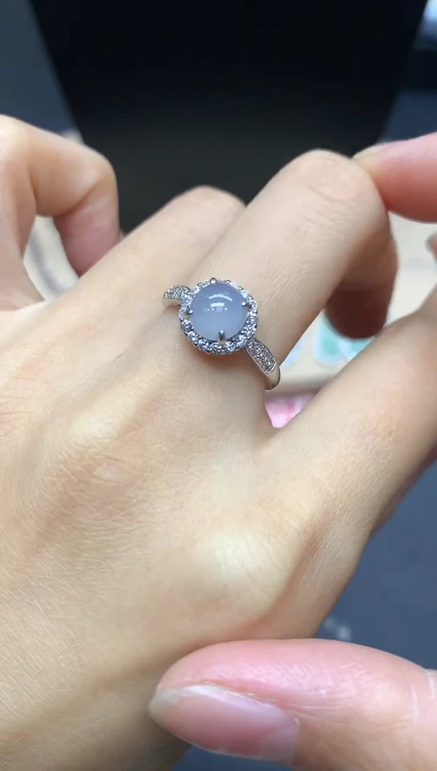 【闪购商品】翡翠戒指银S925镶嵌蛋面【多样性发其一】