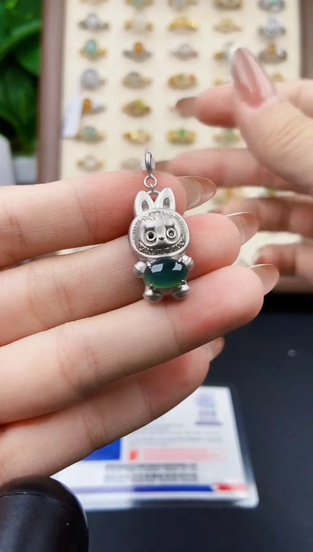 颈饰银S925镶嵌翡翠21