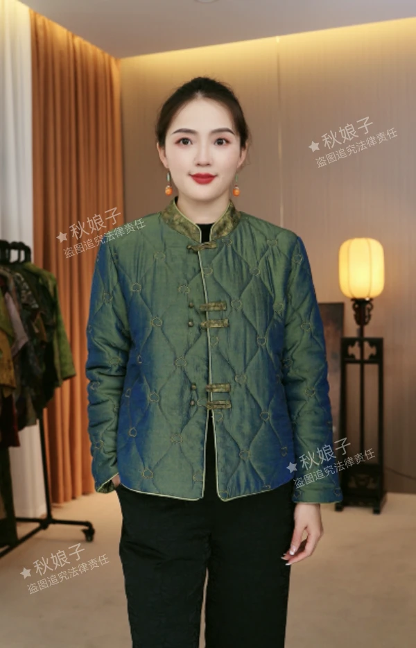 【彩云归-高定棉服】新款典藏刺绣加厚两面穿棉服GT738
