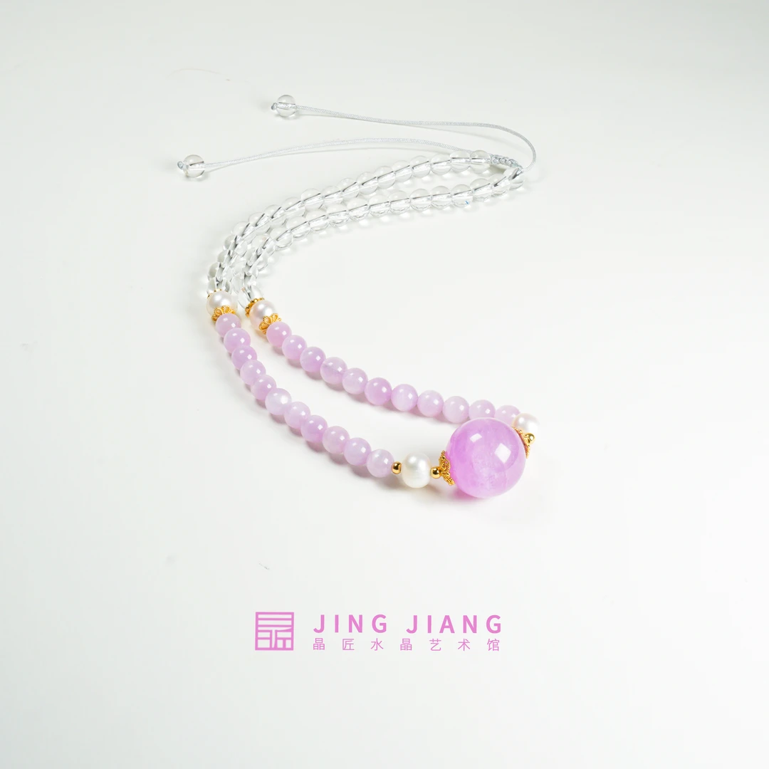 晶匠天然白水晶紫锂辉凝香项链多样性发一  编号-Z24317 简约