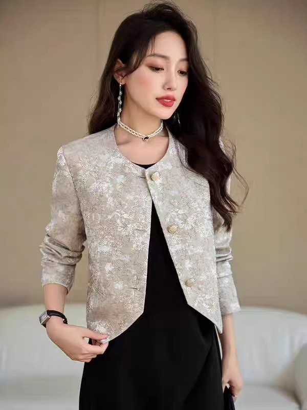 B区6653女装气质名媛感小香风提花外套