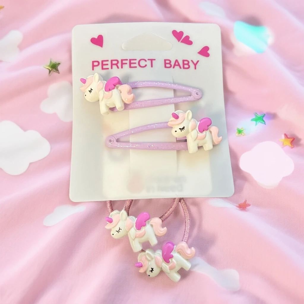 仙女风彩虹独角兽手绘彩色少女风甜美可爱休闲公主日韩不伤发发饰