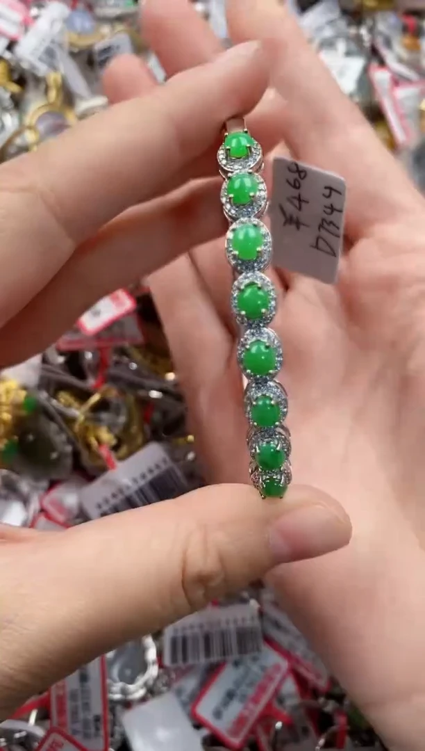 银S925镶嵌戒指翡翠3333----3