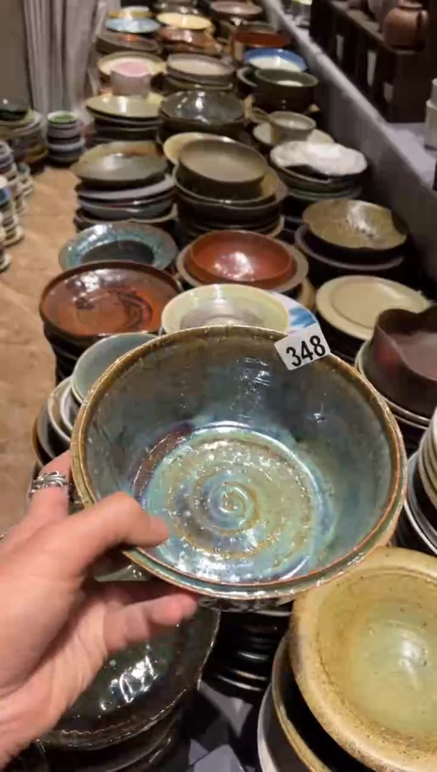 【闪购商品】瓷片348    粗陶霞光蓝面碗1个