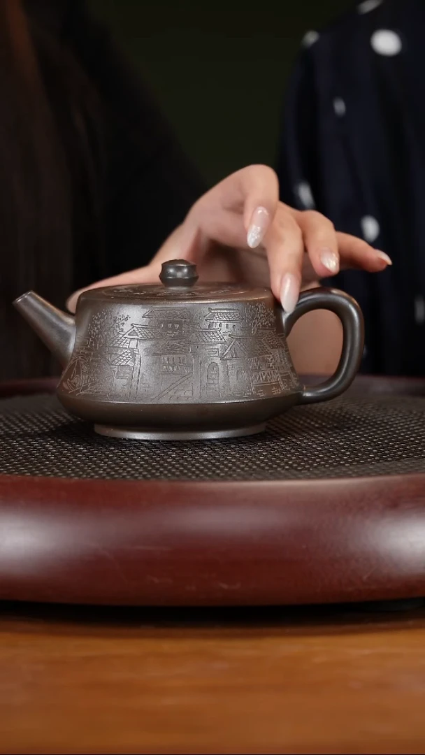 茶壶紫砂110ZXJ柱础 天星紫金砂320cc