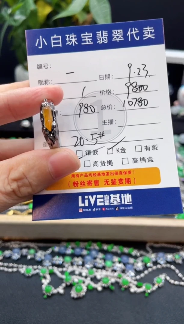吊坠(不含链)18K金镶嵌翡翠一**.戒指