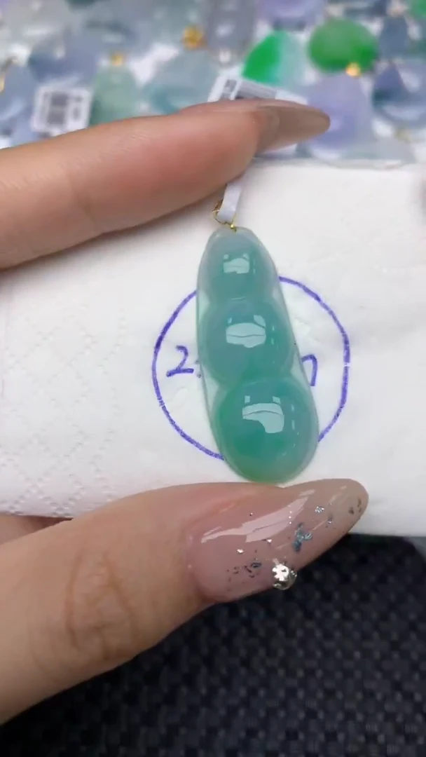 颈饰18K金镶嵌翡翠天然缅甸翡翠a货百元以上9元证书费自理
