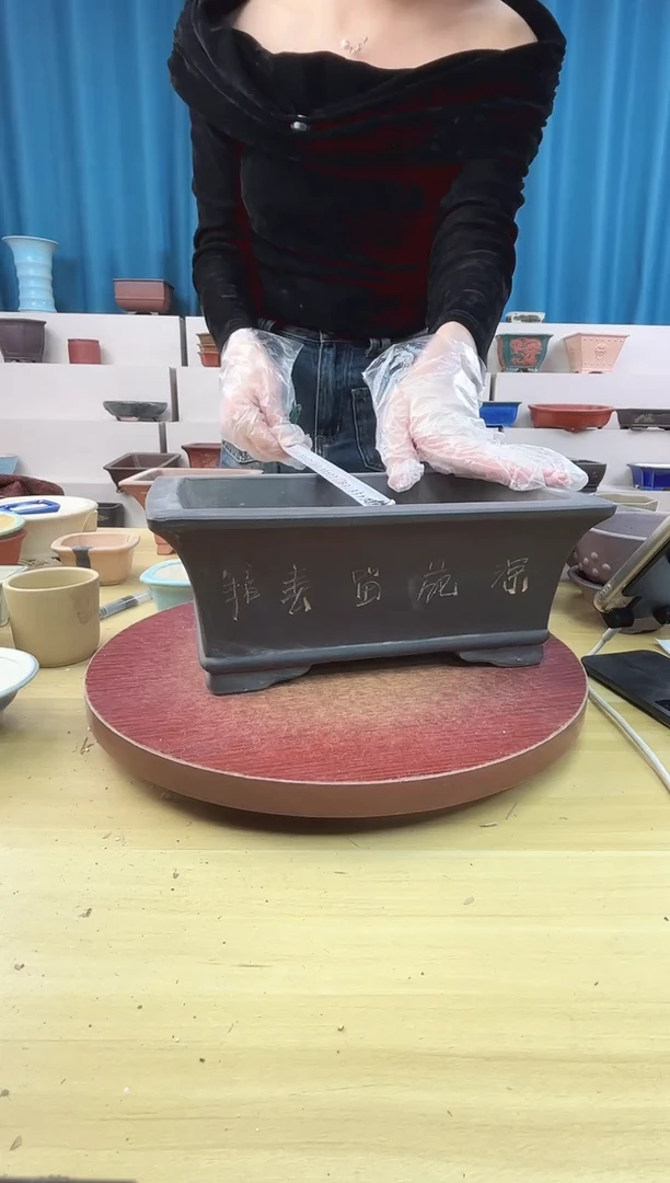 紫砂花盆浅草紫砂花盆微瑕