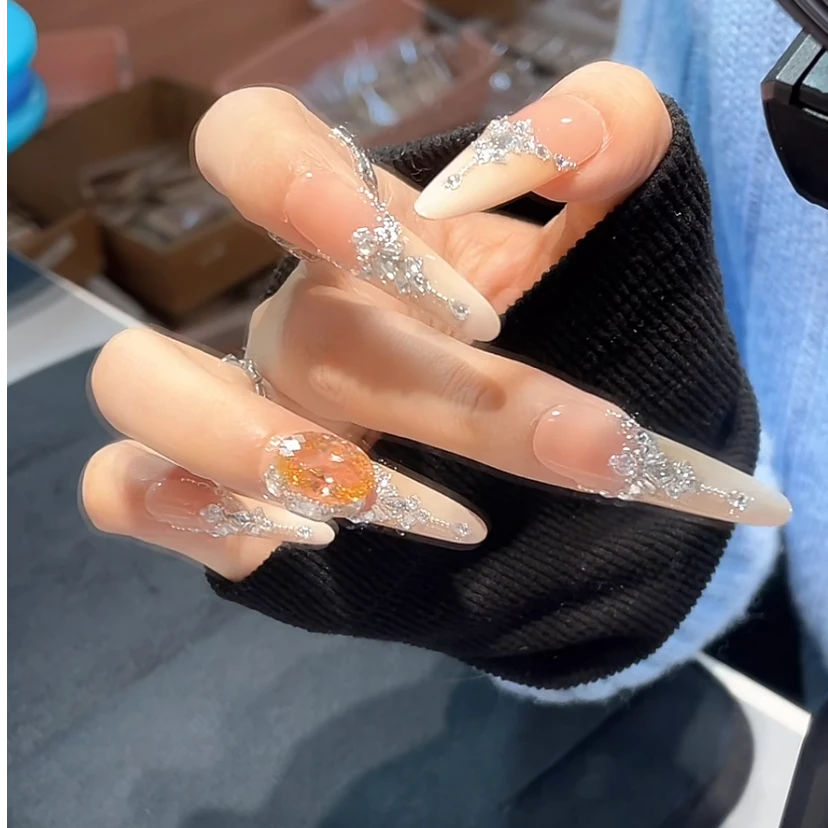 【星光芭蕾】纯手工穿戴甲高定款 主钻鸽子蛋换同钻色系