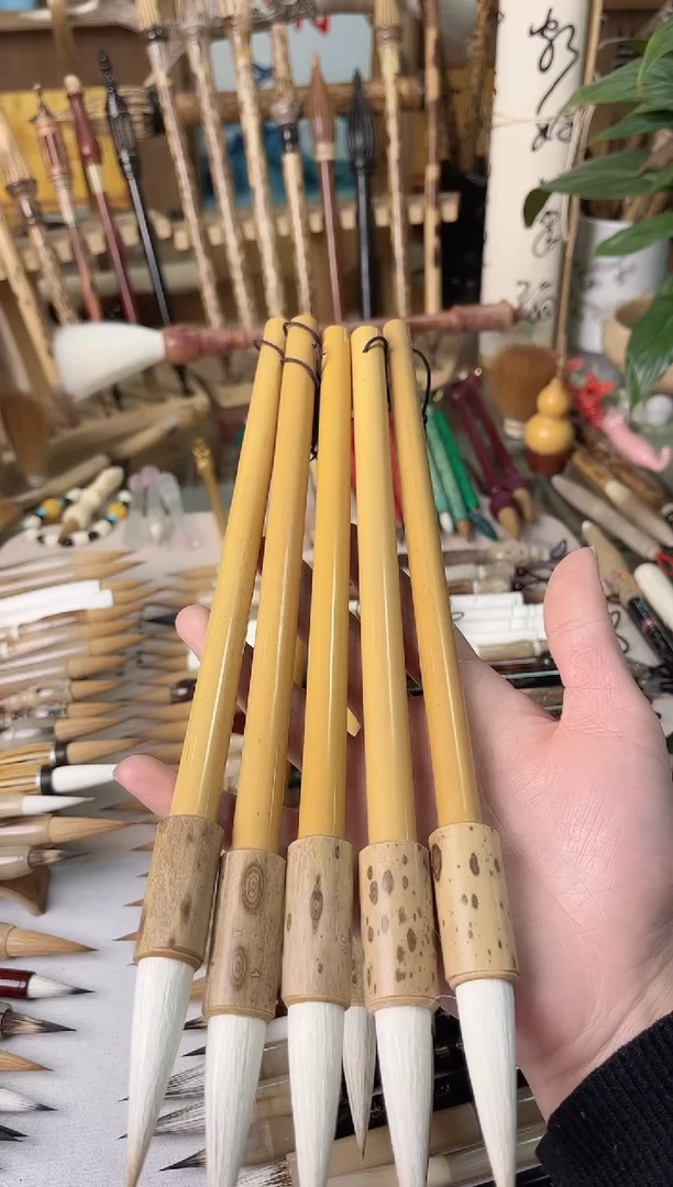 石*【清水试笔，拒绝蘸墨】墨琳笔庄毛笔5支