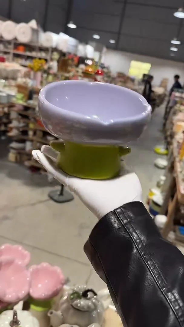 陶瓷花朵高脚 微瑕凑满20元包邮