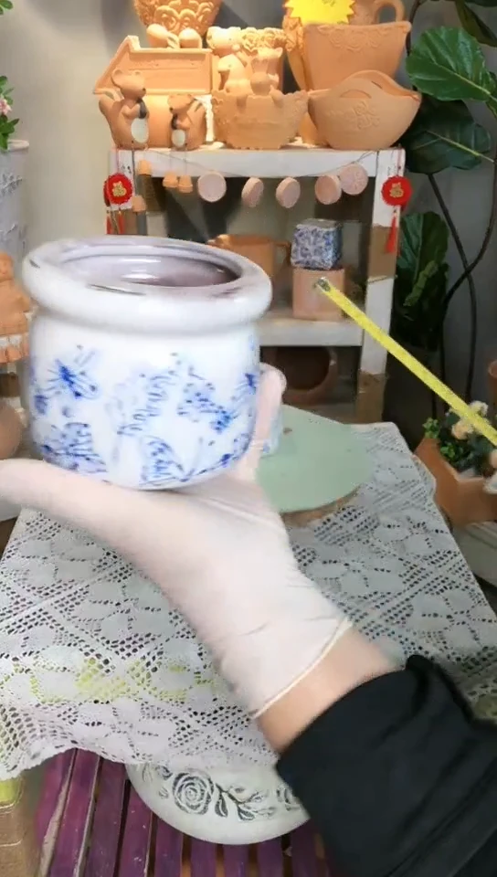 【闪购商品】红陶青花小糖罐