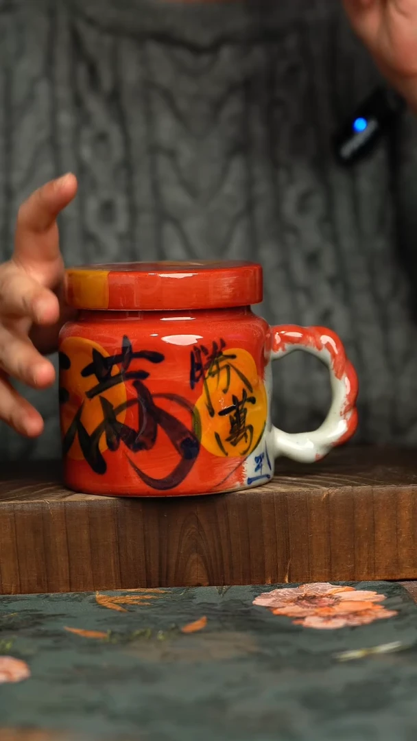 杯釉下彩手工手绘同款陶器