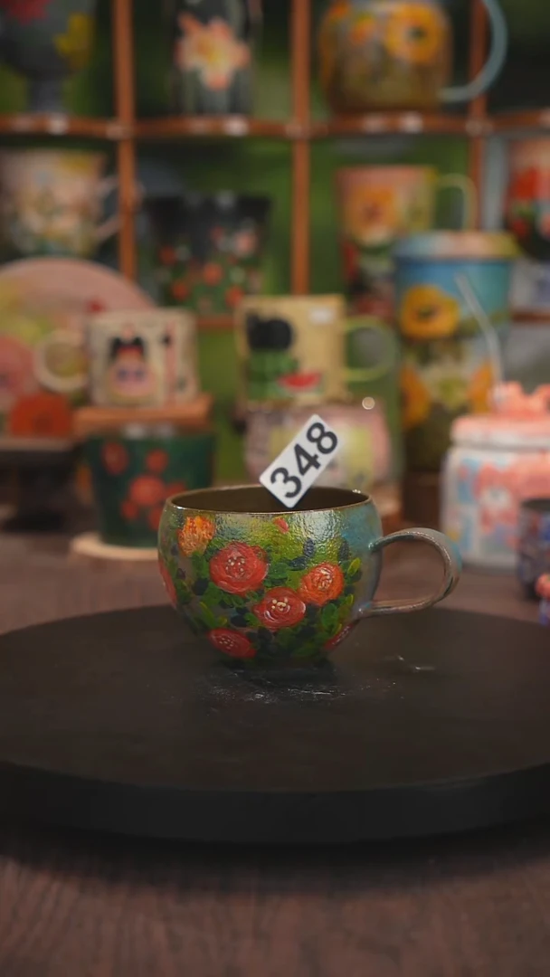 紫砂油画釉下彩手绘348
