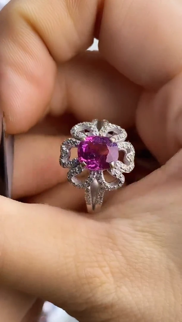 银S925镶嵌戒指定制碧玺楚楚珠宝中古甄选不退换