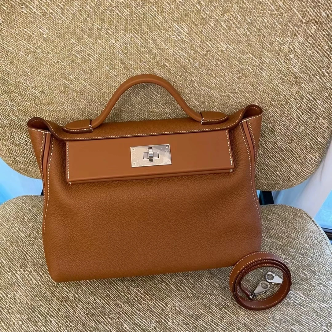 95新 Hermes/爱马仕 2424单肩包/金棕银Y刻/251224HXNYQ04