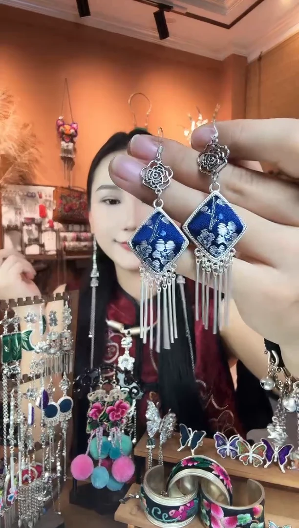 刺绣纯手工民族风耳环