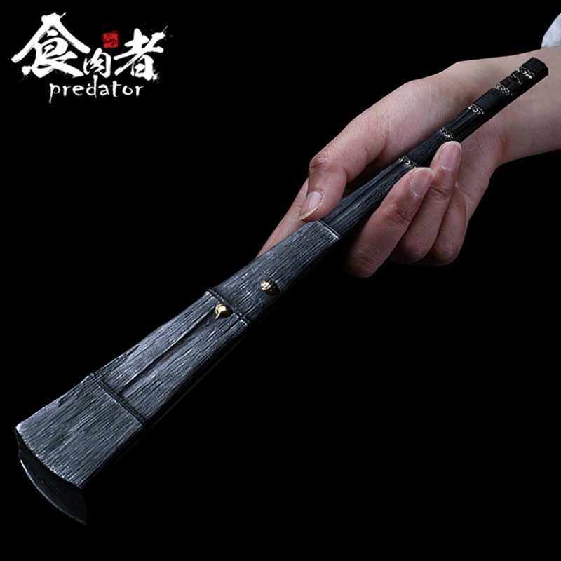 食肉者食肉者钛合金墨竹铜芽折扇太极功夫定制铁扇钢骨战术防身送