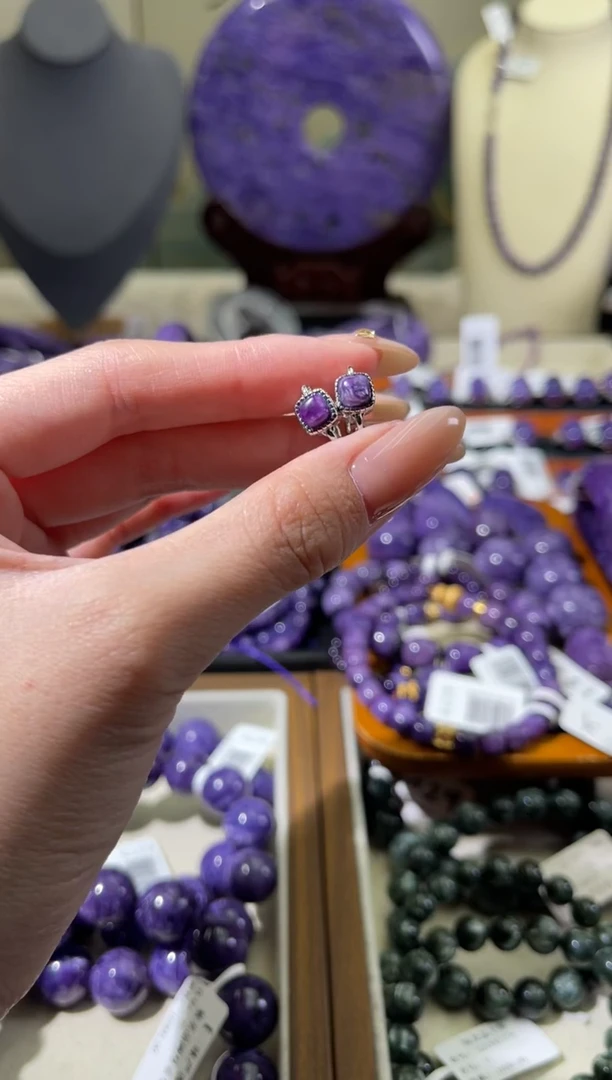 未镶嵌查罗石（紫龙晶）耳扣2