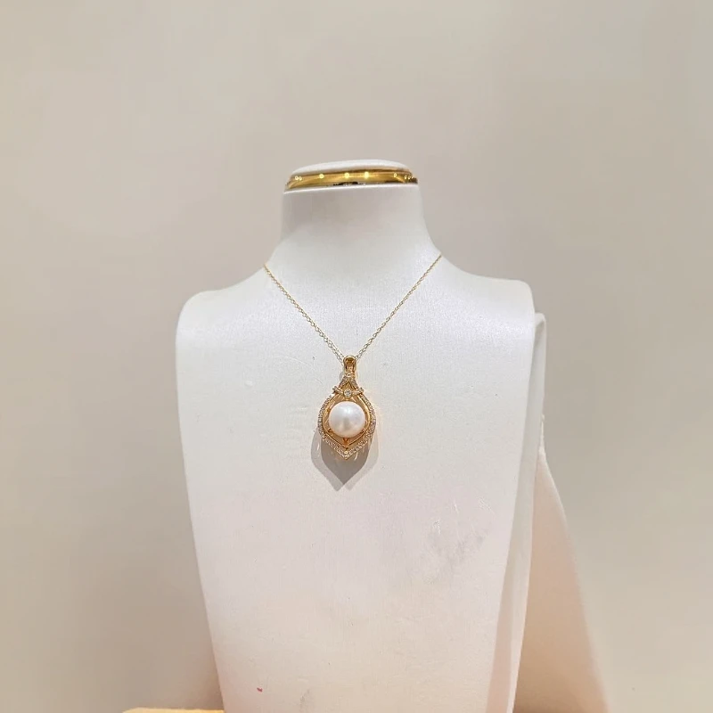 铜合金吊坠 金色年华豪镶12-13mm大点位吊坠 极简风精致优雅经典