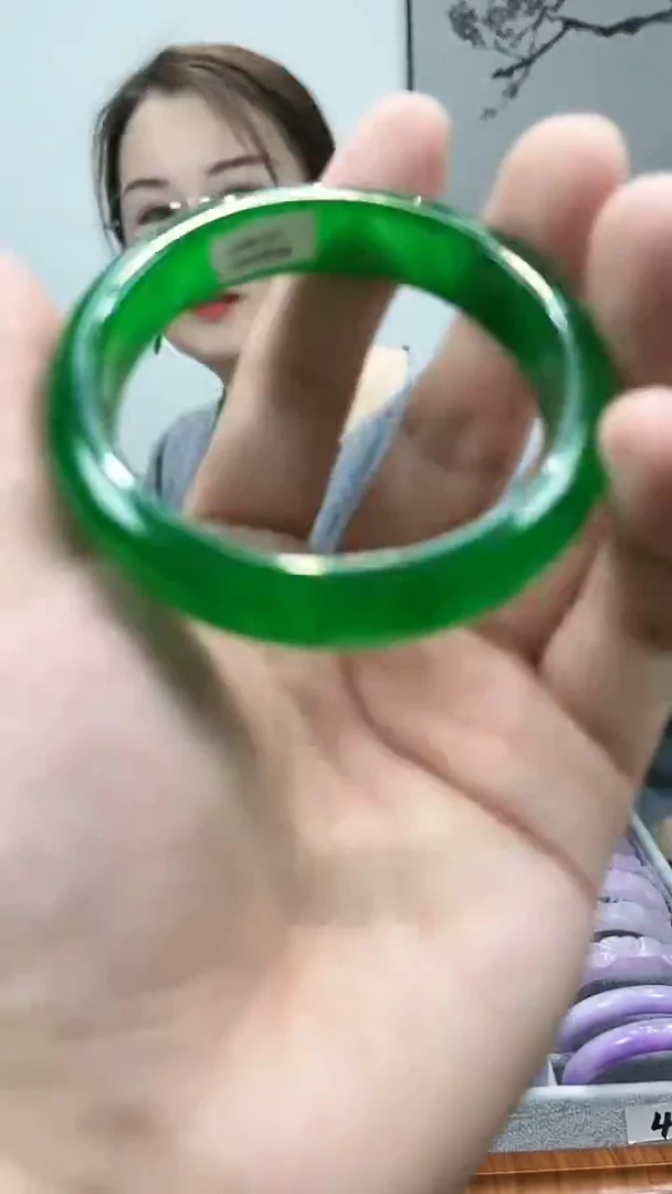 【闪购商品】砖雕s36满绿手镯圈口53-60