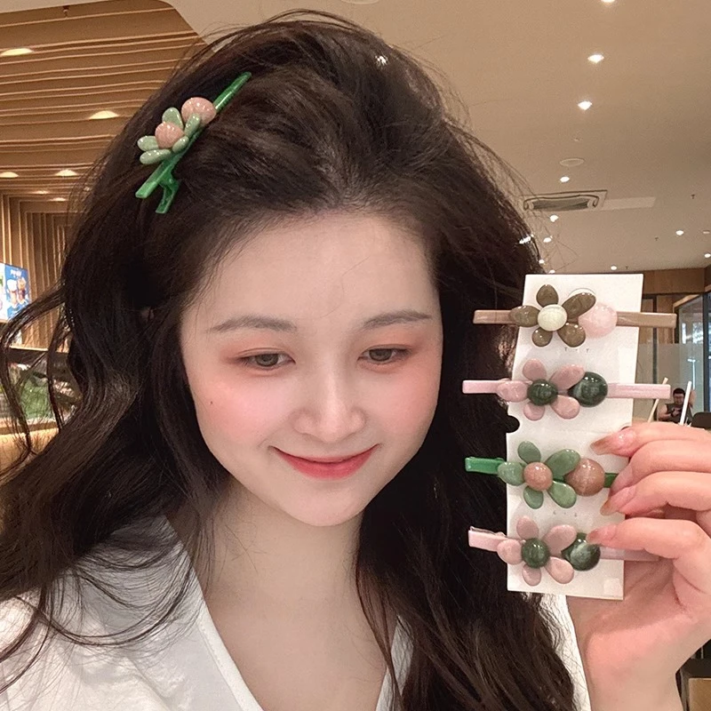 韩国同款糖果色刘海发夹一字夹女侧边夹前额发卡卡子头饰鸭嘴夹女