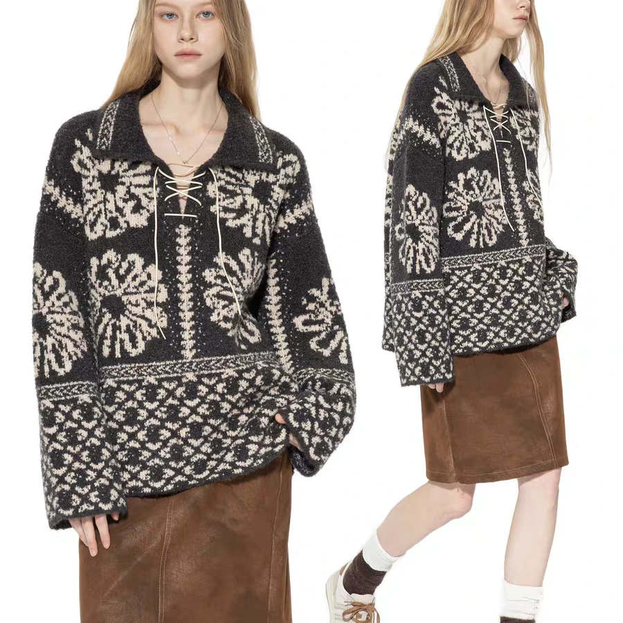 30羊绒70羊毛毛巾圈加厚羊绒衫小众高货2025秋冬原创设计韩版秋季