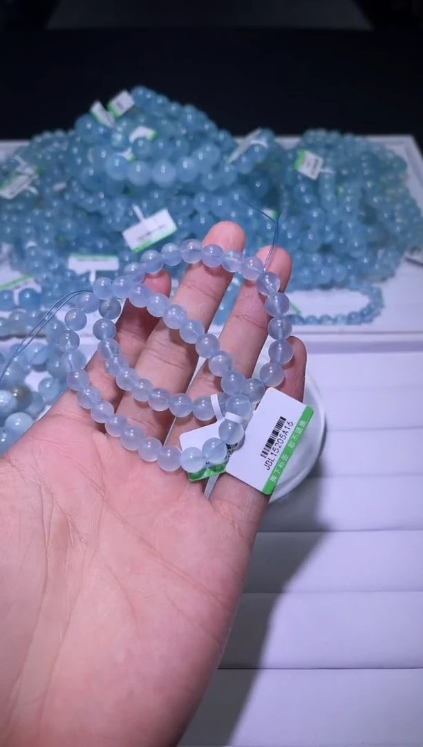 1海蓝宝石（处理）X035-7mm海蓝宝单圈-多样性发其一
