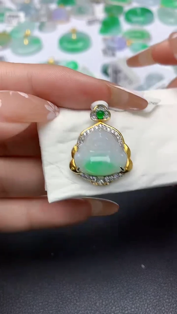 颈饰银S925镶嵌翡翠a货假一赔三支持复检百元上9元证书费自理