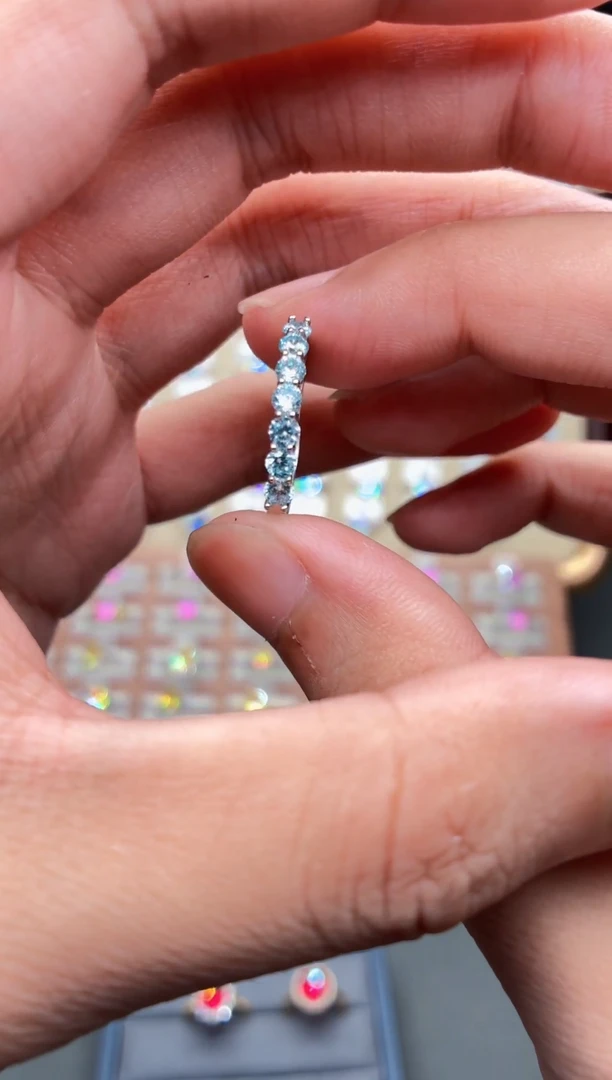 海蓝宝石戒指银S925镶嵌1111