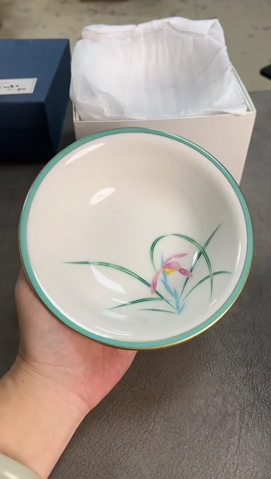 瓷片香兰 五只 口径16 原盒