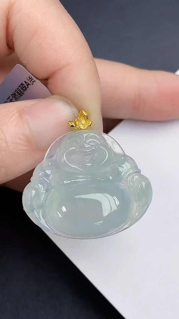 颈饰18K金镶嵌翡翠 天然缅甸A货百元以上9元证书费自理