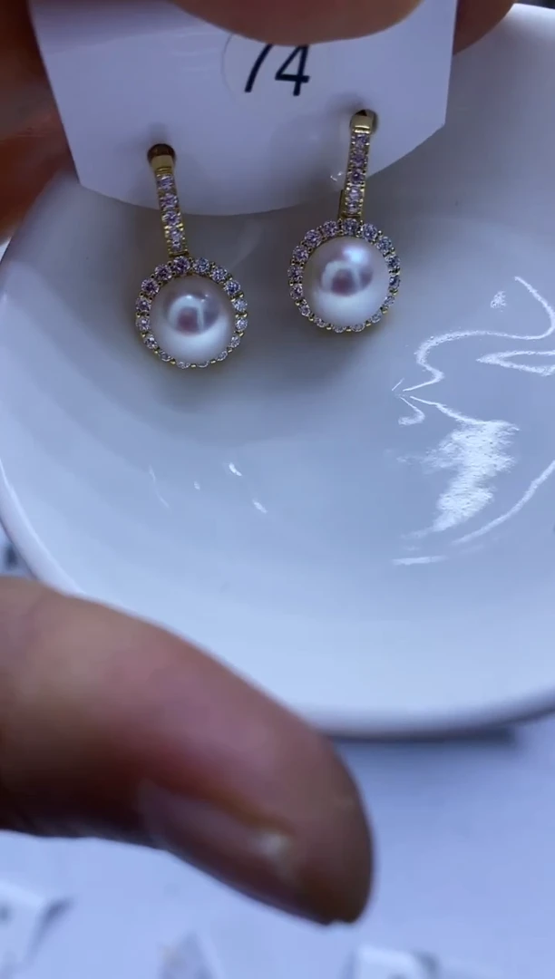 银S925镶嵌耳饰海水珍珠74