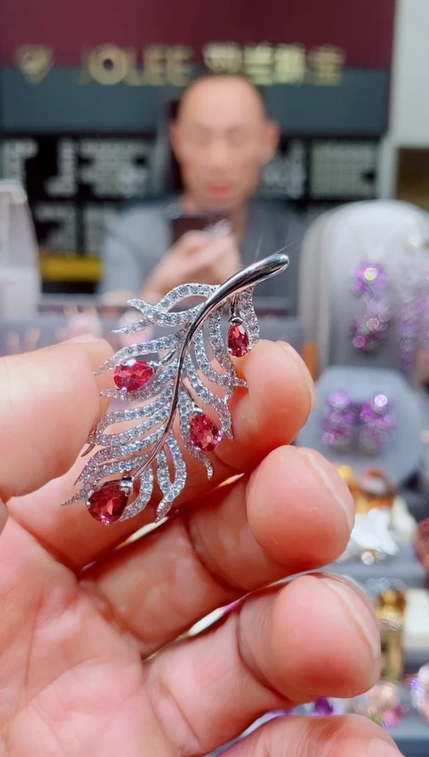 吊坠银S925镶嵌碧玺风***。碧玺吊坠