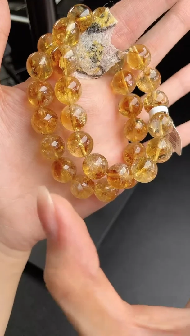 【闪购商品】水晶手链未镶嵌天然巴西暴力黄塔晶12mm