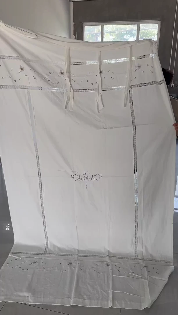 棉手工纯棉系绳帘150x260（赠送一对磁吸绑带）