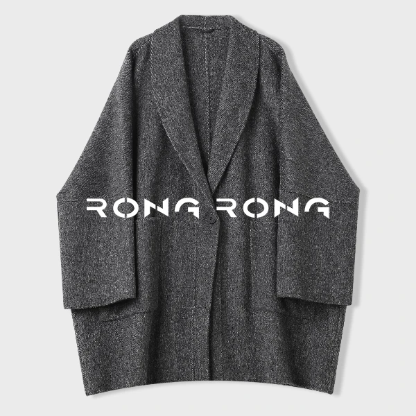 溶溶J【薄雾烟年】RONGRONG绵羊毛桑蚕丝羊驼毛双面呢外套24D726