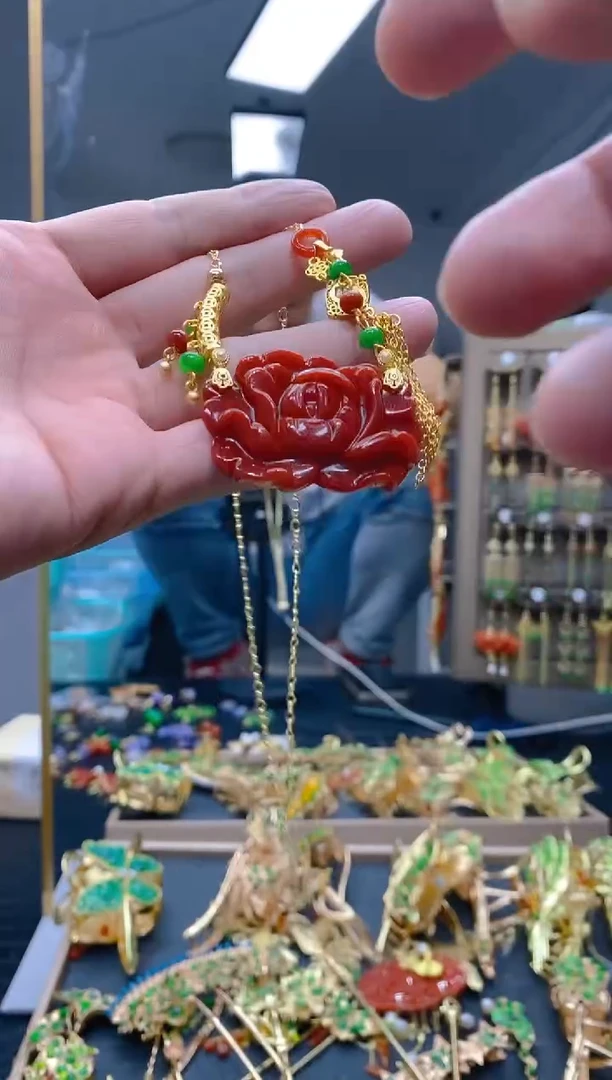 【闪购商品】翡翠耳饰合金081翡翠锁骨链