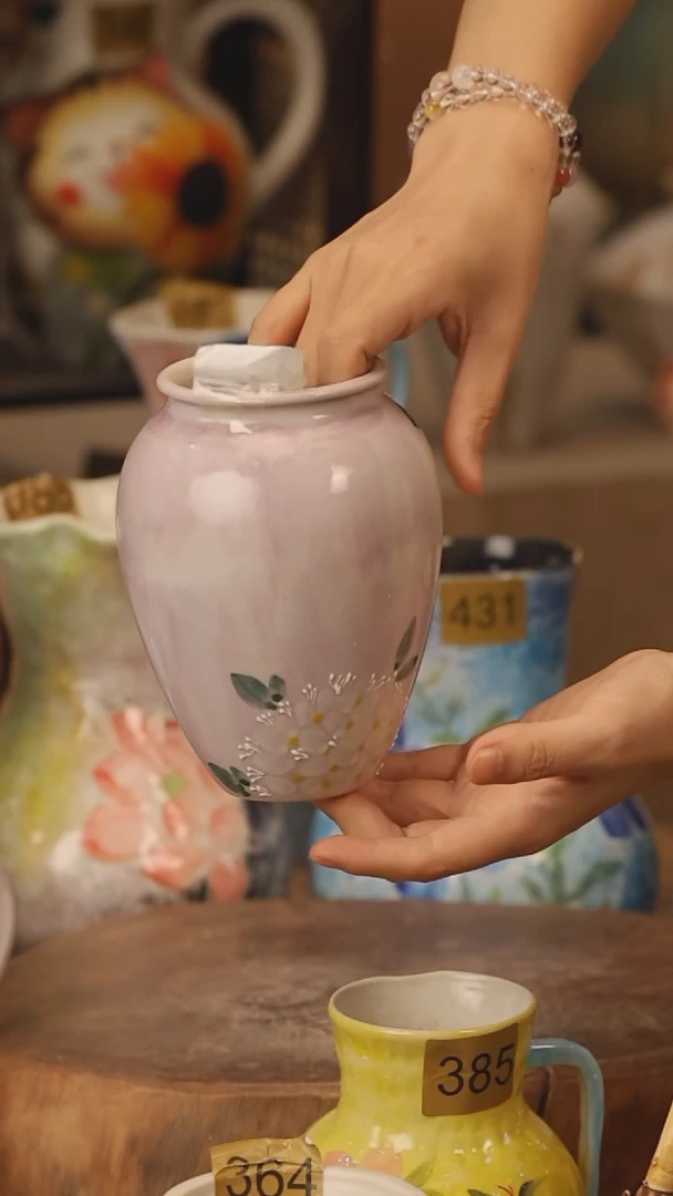 陶瓷172景德镇设计师手作花器摆件侘寂风