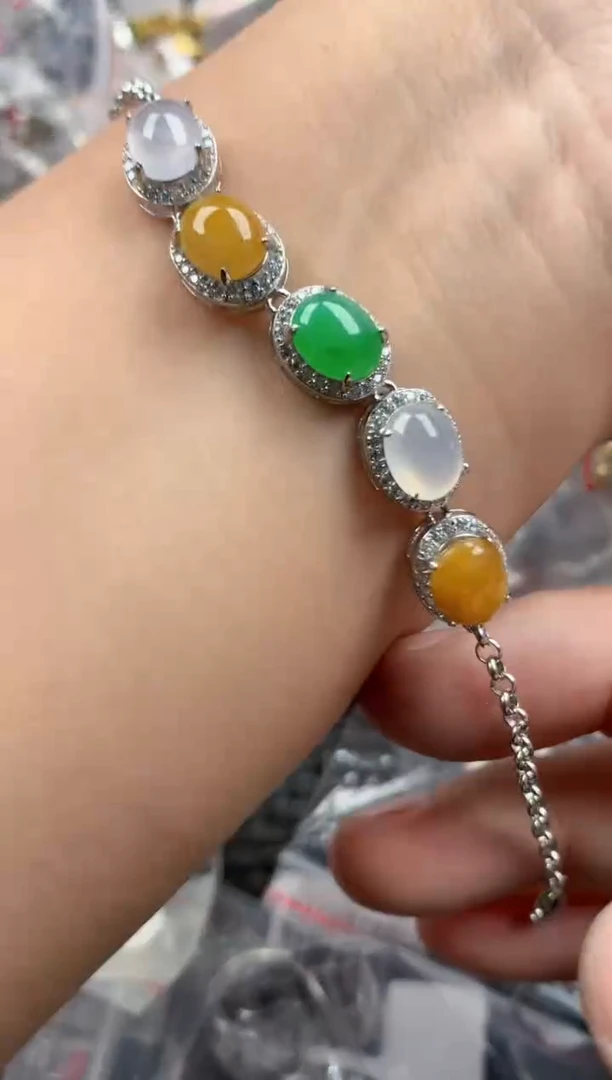 银S925镶嵌戒指翡翠555   1