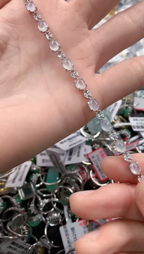 银S925镶嵌戒指翡翠   2                         5